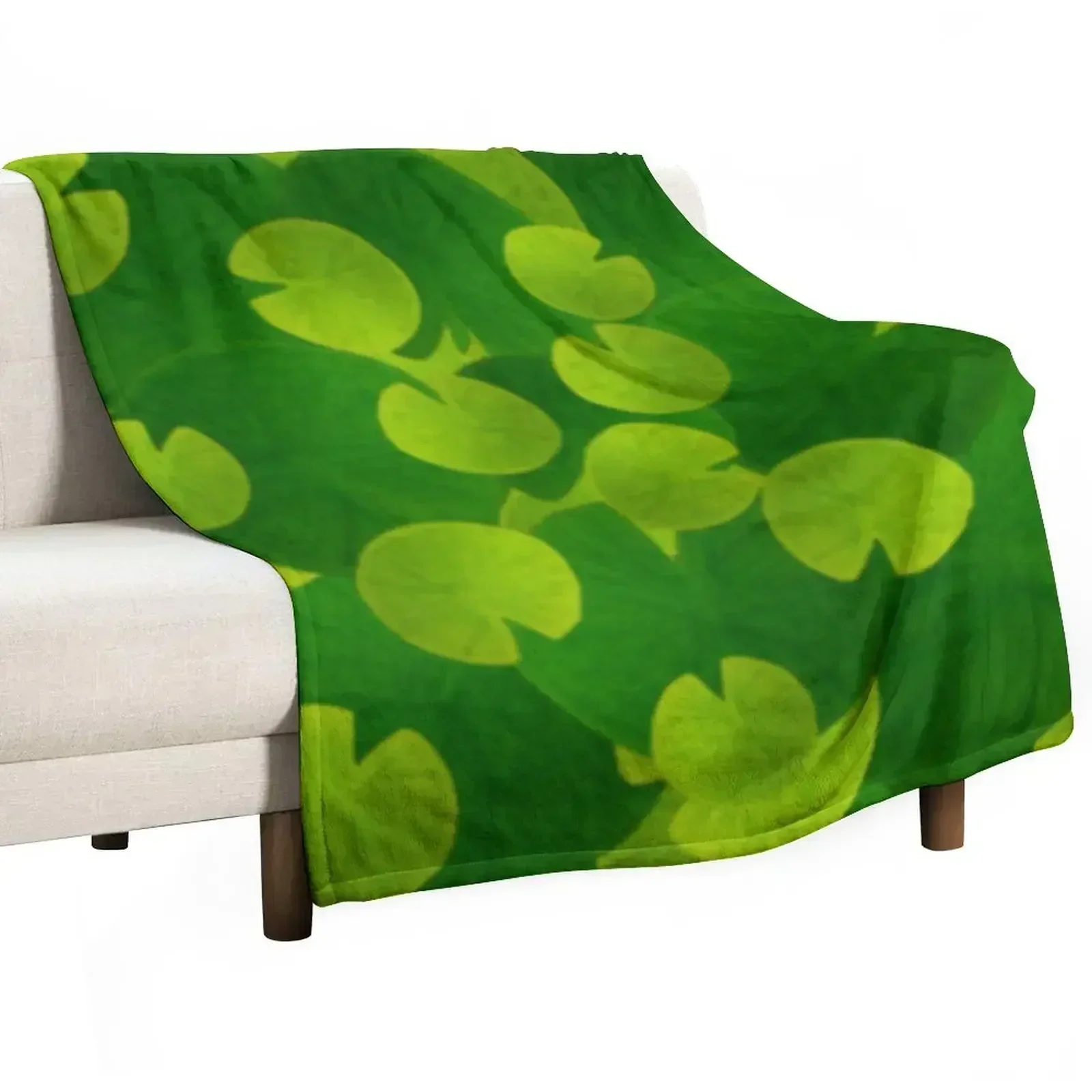 lily pads design Throw Blanket funny gift Bed linens Soft Big blankets ands Large Sofa Throw Blankets