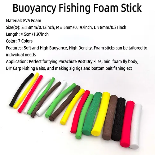 Imagen 2 del producto 12 unids/pack terrestre atado de moscas paracaídas poste de espuma cilindro para Boobie mosca seca atado estimulador hierba tolva escarabajo araña mosca