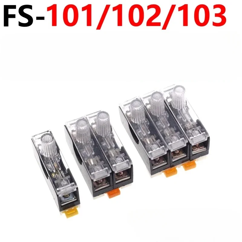 6X30mm 220V Glass Fuse Holder FS-101 FS102 FS103 Din Rail Mount Single Pole 6*30 Fuse Casing 0.5A ~ 30A