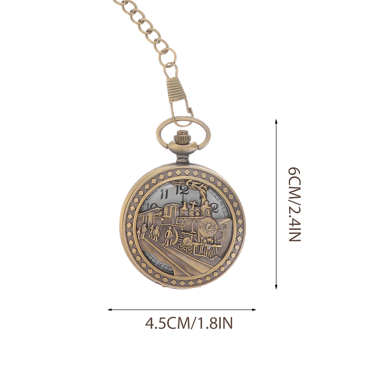 

Retro Pocket Watch Vintage Watches for Men Lightweight Classic Large Dial Quartz Portable Watch Chain Keychain