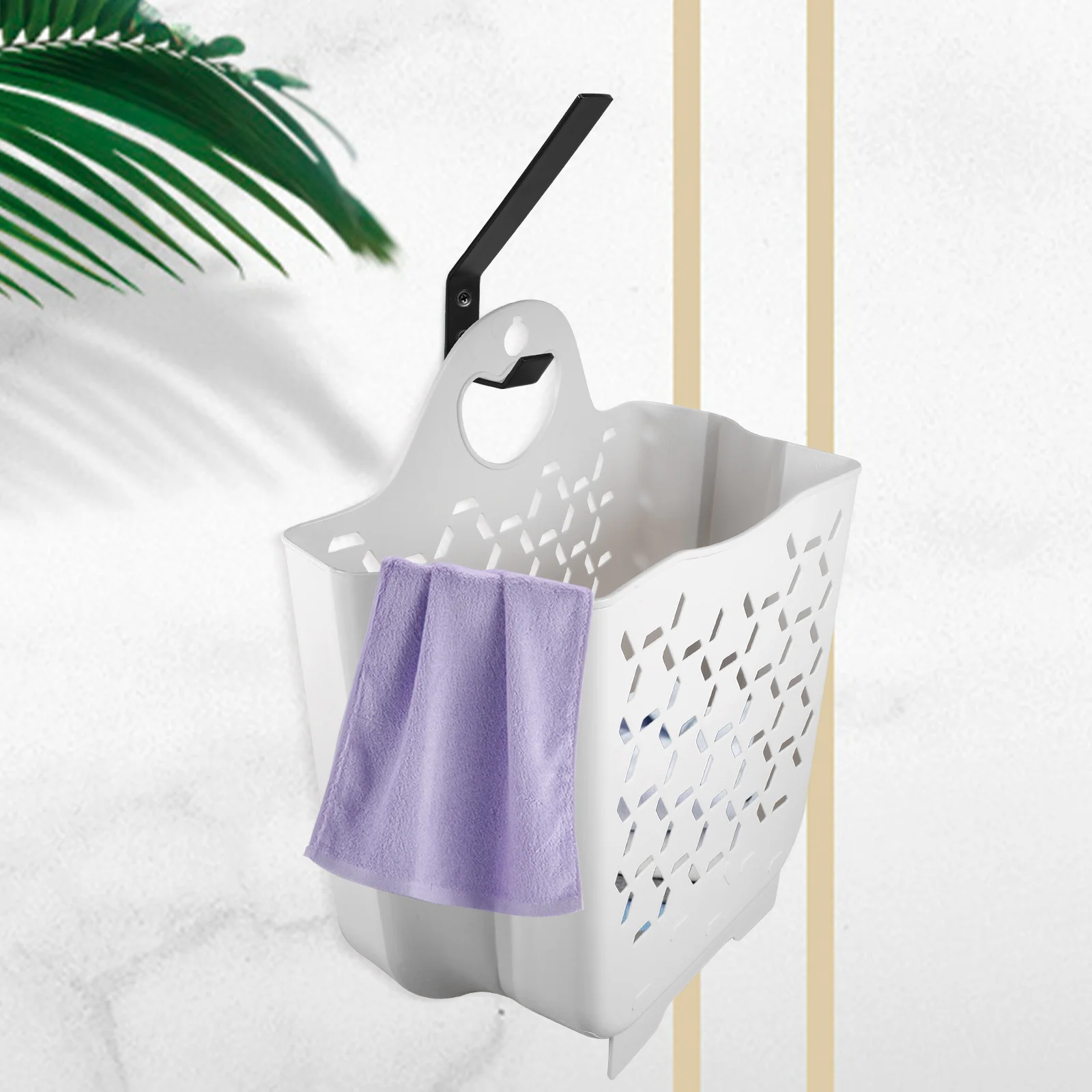 

Collapsible Laundry Basket Foldable Bathroom Hamper Wicker Clothes Pp Wall Mount Baskets Folding Child Small