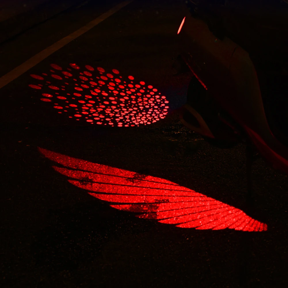 3Pcs Motorcycle LED Underbody Light Projector Ghost Angel Wings Laser Light and Rear Brake Projection Lights For Moto Deco Lamps