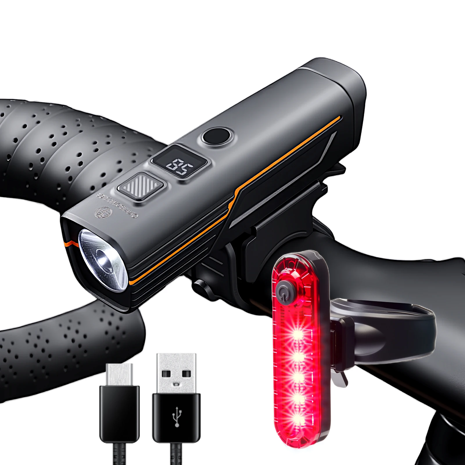 AliExpress OFFBONDAGE Bicycle Light Waterproof Bike Lamp Type-C Charging MTB Road Cycling Headlights High Lightness Daytime Safety Night Illumination