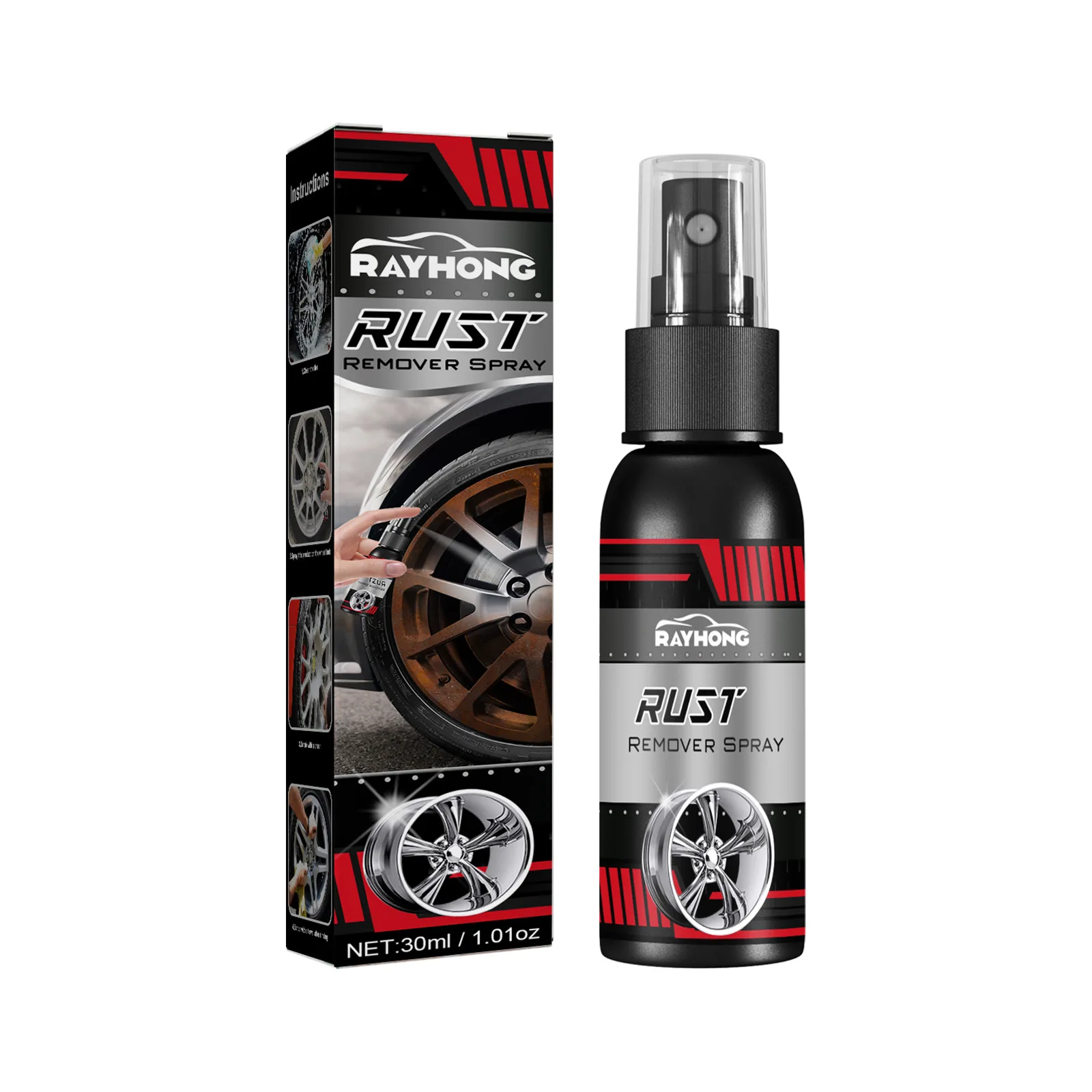 30ml Car Maintenance Iron Powder Cleaning Super Rust Remover Cleaner Multi Purpose Rust Remover Spray MetalSurface Chrome Paint