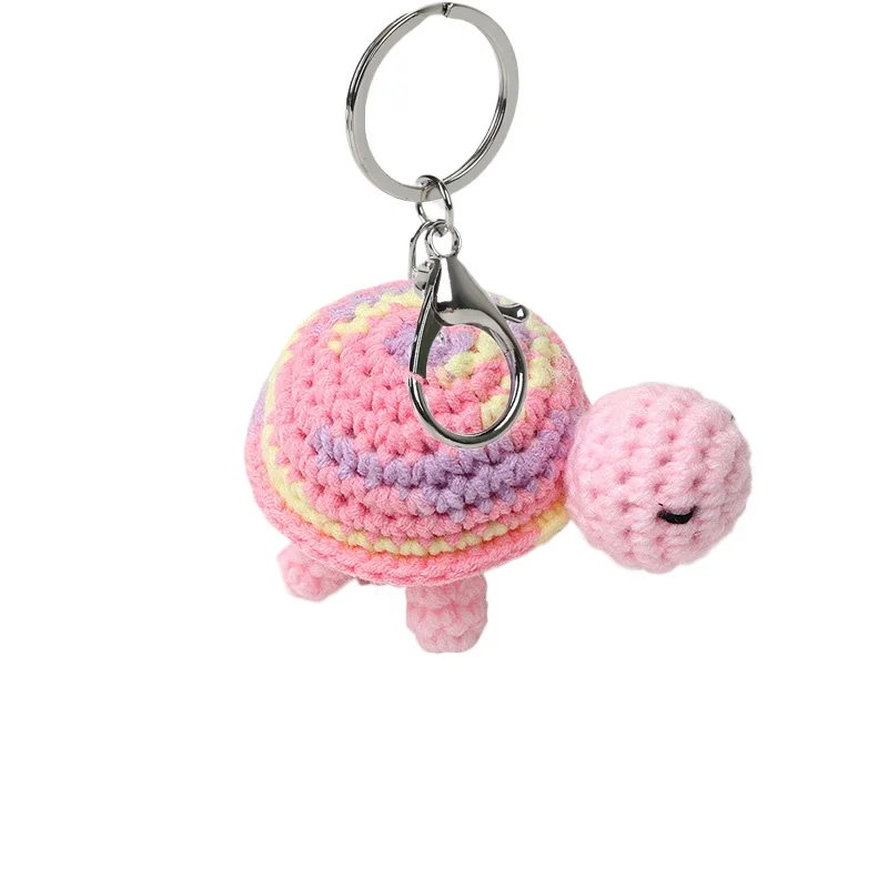 

Creative Turtle Car Keychain Handmade Crocheted Doll Pendant Wool Crocheted Small Turtle Pendant Knitted Jewelry Cute Keychain