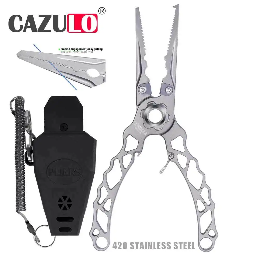 Fishing Equipment 420 Stainless Steel Body Fishing Pliers Fishing Tools Line Cutter Multifunctional Knot Scissors Hook Remover