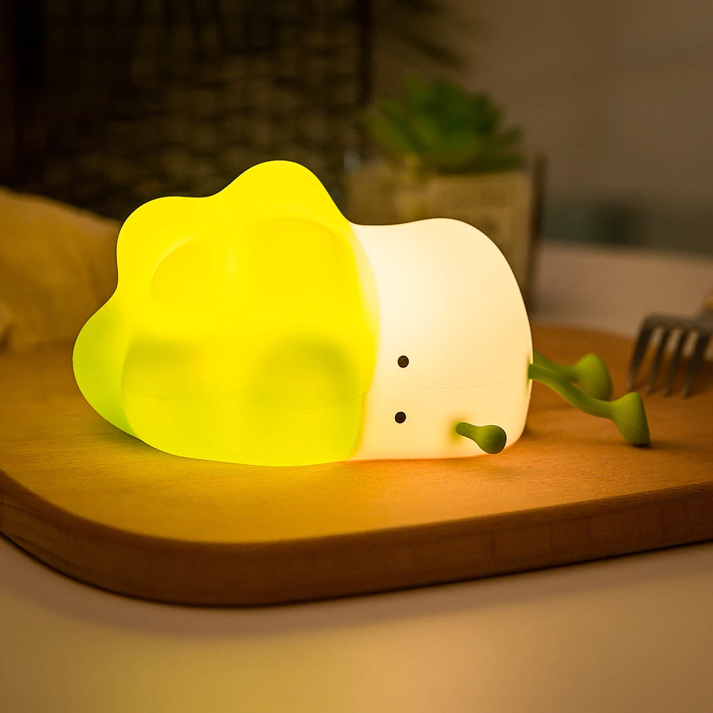 

New Small Lying Vegetable Silicone Night Light LED Sleeping Lamp Cabbage Atmosphere Light Protects Eyes Christmas Creative Gift