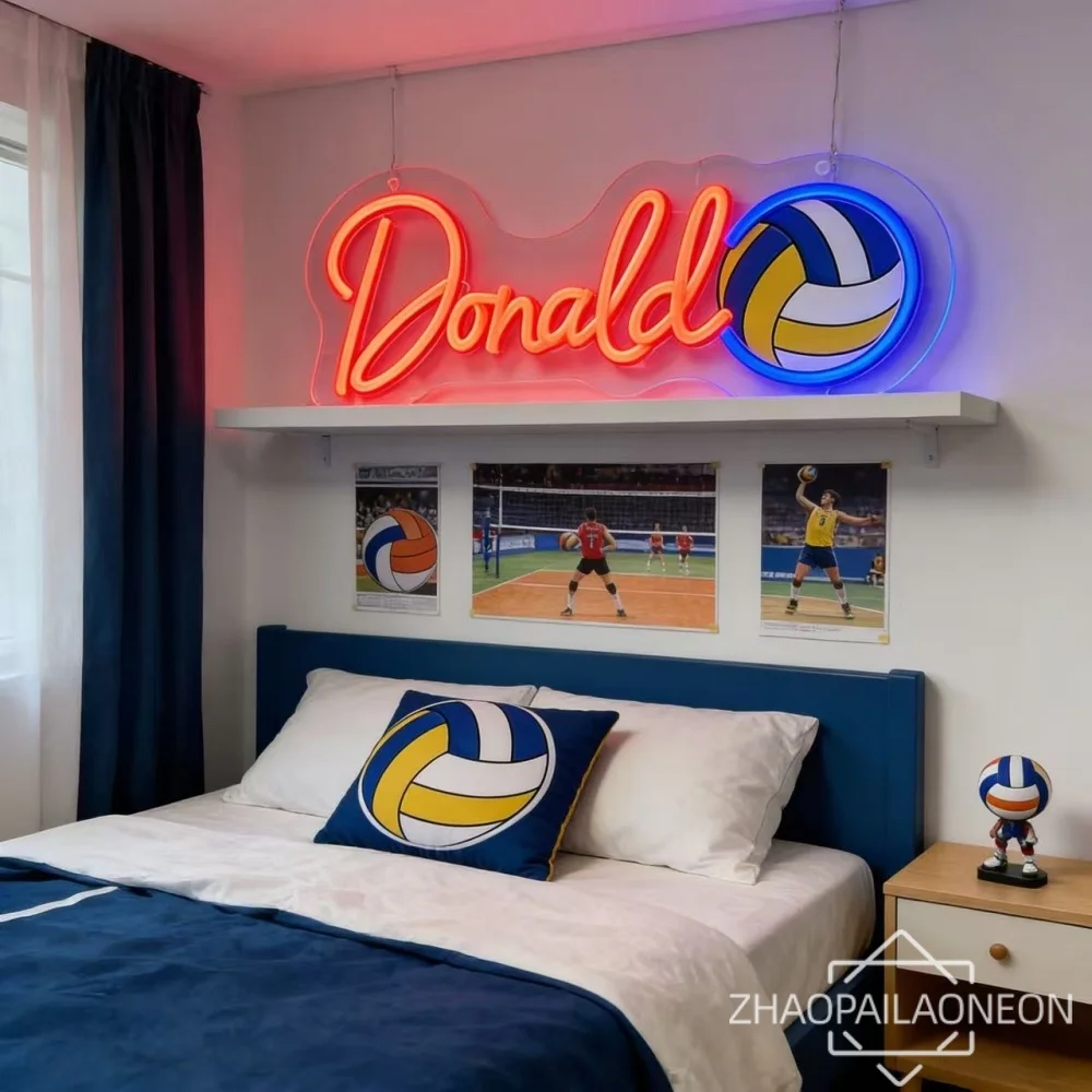 

Неоновая вывеска на заказ, волейбольная неоновая светодиодная вывеска, имя, индивидуальный светодиодный светильник, подарок для ребенка, настенный декор, USB, спальня, домашний декор для вечеринки