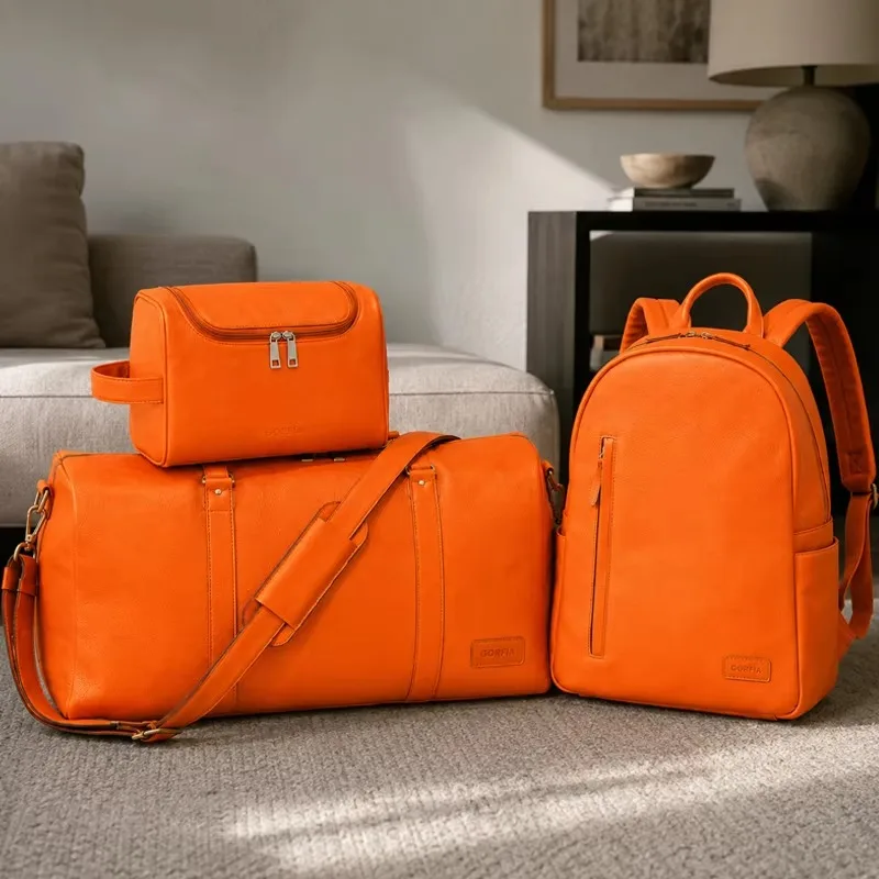 Luxury Gym Duffel Bag Designer Style PU Leather Large-capacity Travel Bag Set