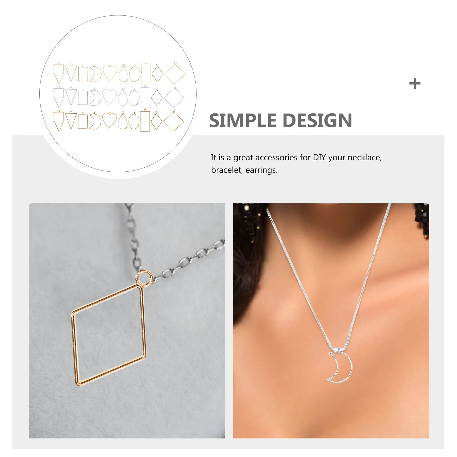 

30pcs Alloy Jewelry Making Kit Diy Resin Pendant Frames For Necklace Bracelet Earrings Craft Projects Alloy Pendant Frame