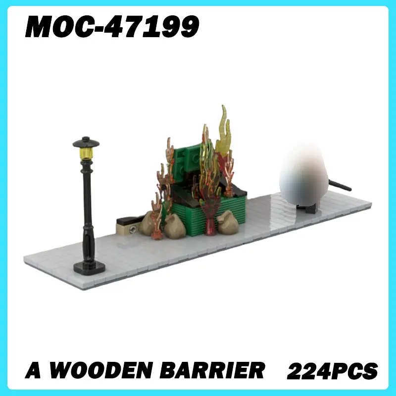 MOC-47199 Micro Architecture Modular Corner Fire Man Building Blocks DIY Model Bricks Puzzle Toys Brick Birthday Gifts 224Pcs