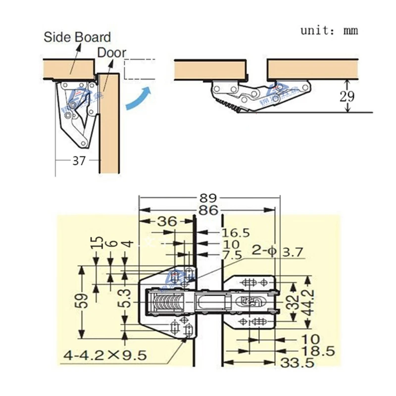 652F Bền Cầu Hình Bản Lề Cho Tủ Cửa Tủ Cho Người Cắm Trại Xe Thủy Lực Đệm Bản Lề