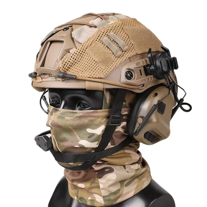 Tactische Helm Met Headset, Verstelbare Airsofthelm Met Helmhoes En Fcae Bivakmuts Masker Voor Cosplay Tactische Jachtuitrusting
