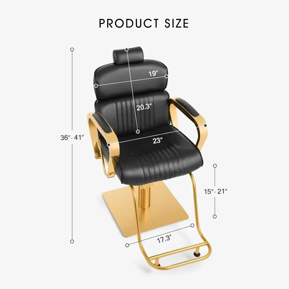 XMSJ-Heavy Duty Barber Chair, cadeiras hidráulicas, 360 graus giratório, cadeiras reclináveis do salão, cadeira do champô