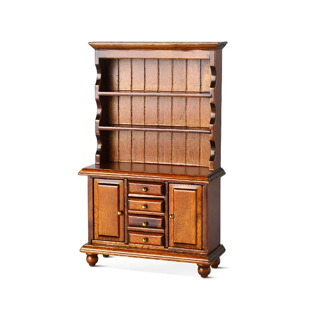 1/12 ドールハウスミニチュアキャビネットミニ食器棚本棚家具のおもちゃドールハウスアクセサリー装飾 ob11 bjd