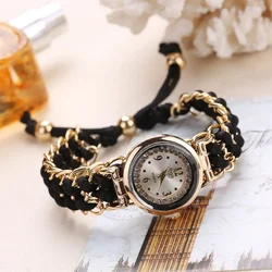 Reloj de pulsera con cuerda de punto para Mujer, pulsera de cuarzo con movimiento analógico bobinado, femenino