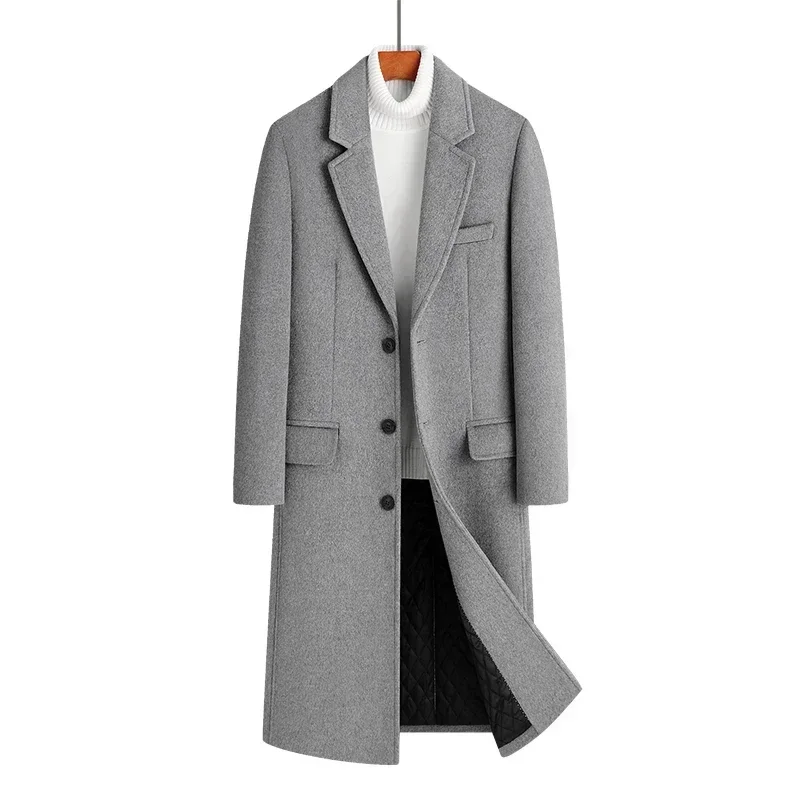 Wool content 54% New woolen coat men's winter Korean version wool fashion casual men's coat long top men's.wool coat