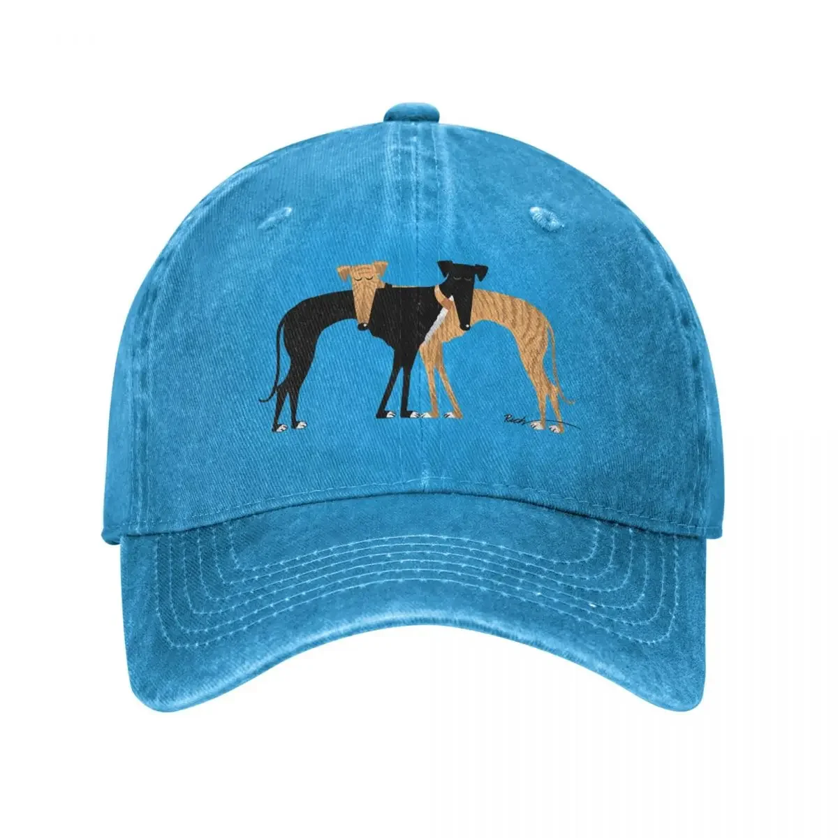 Greyhound Dog Baseball Cap Head Rest Brindle Hound y2k Funny Women  Washed Trucker Hat Breathable Hunting Camping Snapback Cap