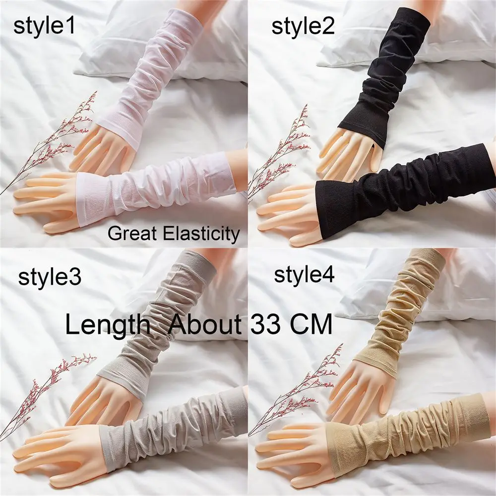 Guanti per la protezione solare del braccio Unisex guanti per la protezione del sole UV antiscivolo in seta di ghiaccio Sport guanti per la protezione solare da equitazione all'aperto nero bianco nudo grigio