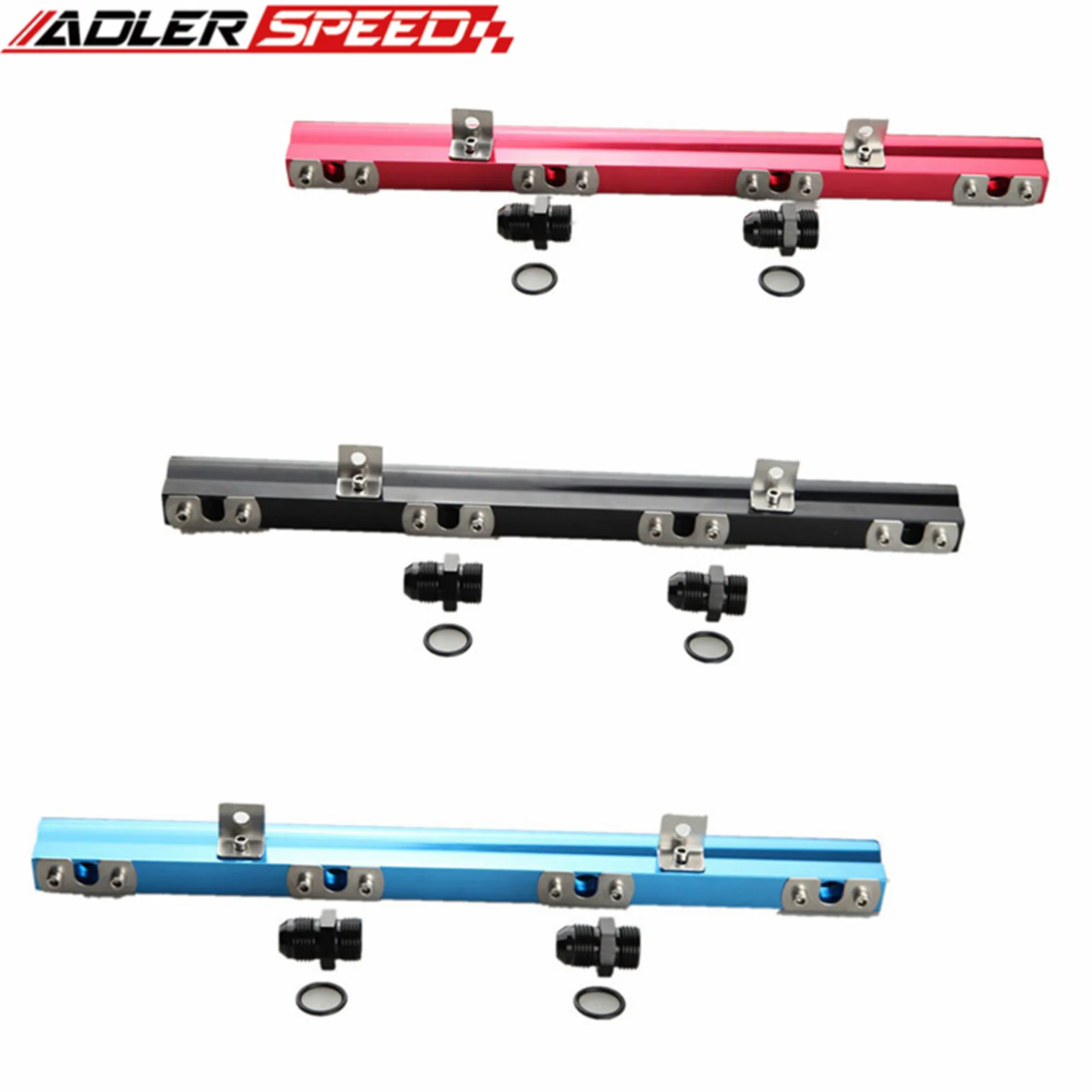 CNC Billet Aluminum Fuel Rail Kit For Volvo 240 740 940 High Flow Black/Blue/SILVERE /RED