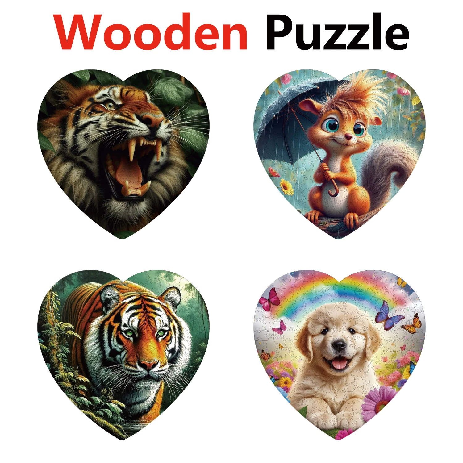 

Squirrel Tiger Dog Animal Puzzles High Quality Jigsaw Puzzle Wooden Puzzle Best Christmas Gift