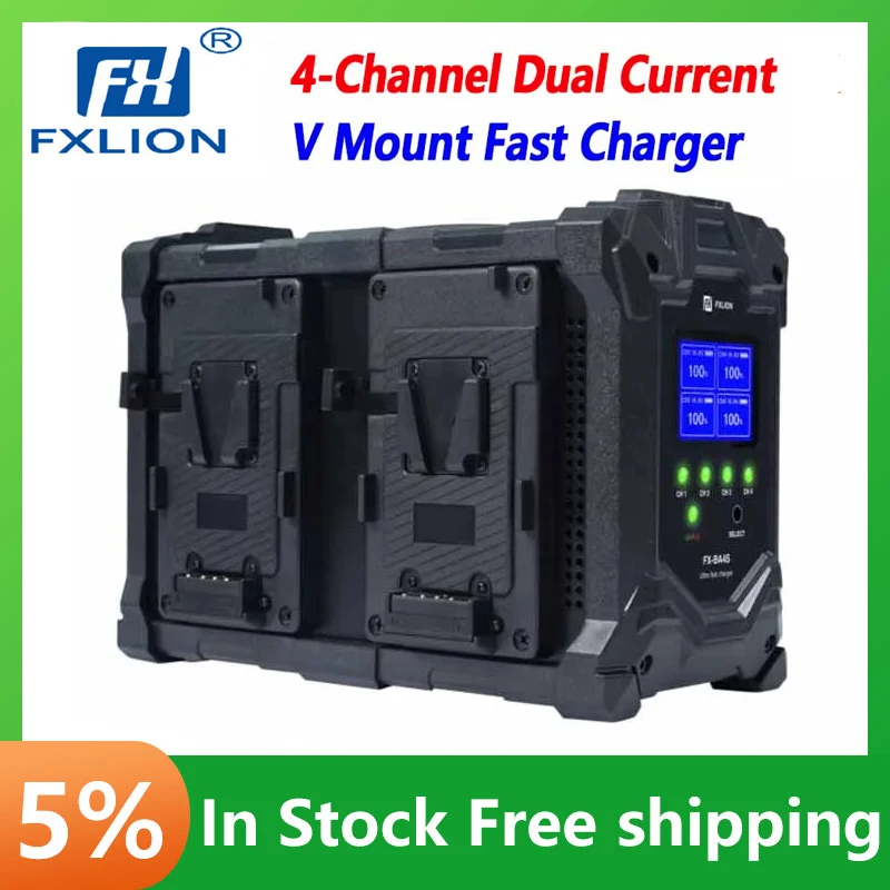 FXLION FX-BA4S 4-Channel Dual Current 16.8V/6A/16.8V/3A V-Mount Battery Fast Charger For V-Mount Battery