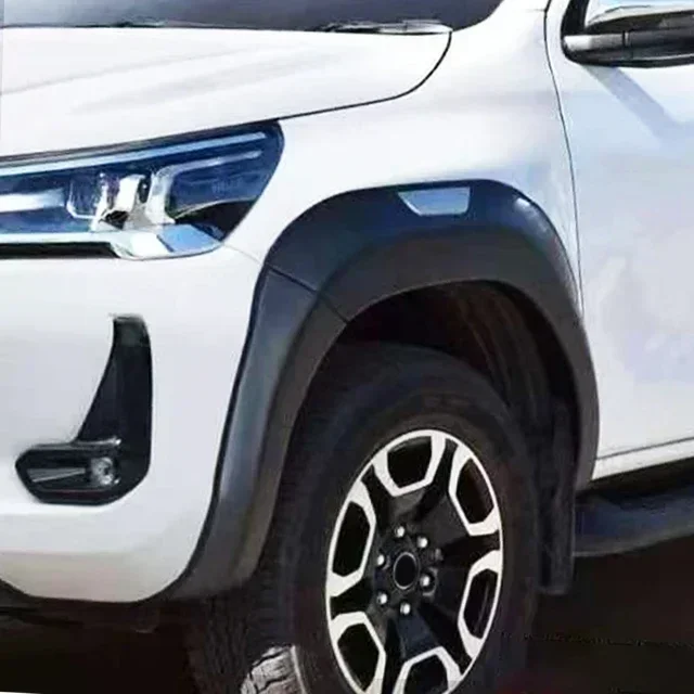 Car 4X4 Parts Genuine Accesorios Long Original Wheel Eyebrows for Toyota Hilux Revo 2021+ Black Fender Flares Whee