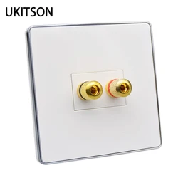 Hifi Audio Terminal Wall Panel Sound System Banana Female Connector Plug Socket Acoustic Speaker Binding Post Face Plate Cover