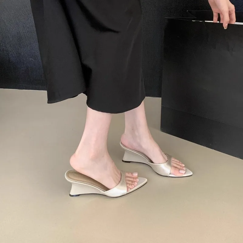 

New Summer Fashion Wedges Heel Flip Flop Outdoor Clip Toe Women Gladiator Slippers Ladies Casual Dress Street Style Slides