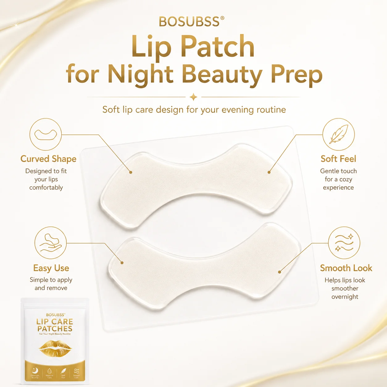 Moisturizing Lip Care Patches Soft Lip Mask Stickers Smooth Look Comfortable Daily Beauty Care