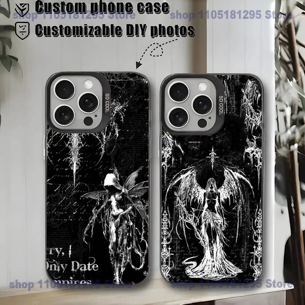 

Gothic Cyber Sigil Cross Eyes Skull Phone Case For iPhone17,16,15,14,13,12,11,Mini,Pro,MAX,plus,Black Matte Shockproof Cover