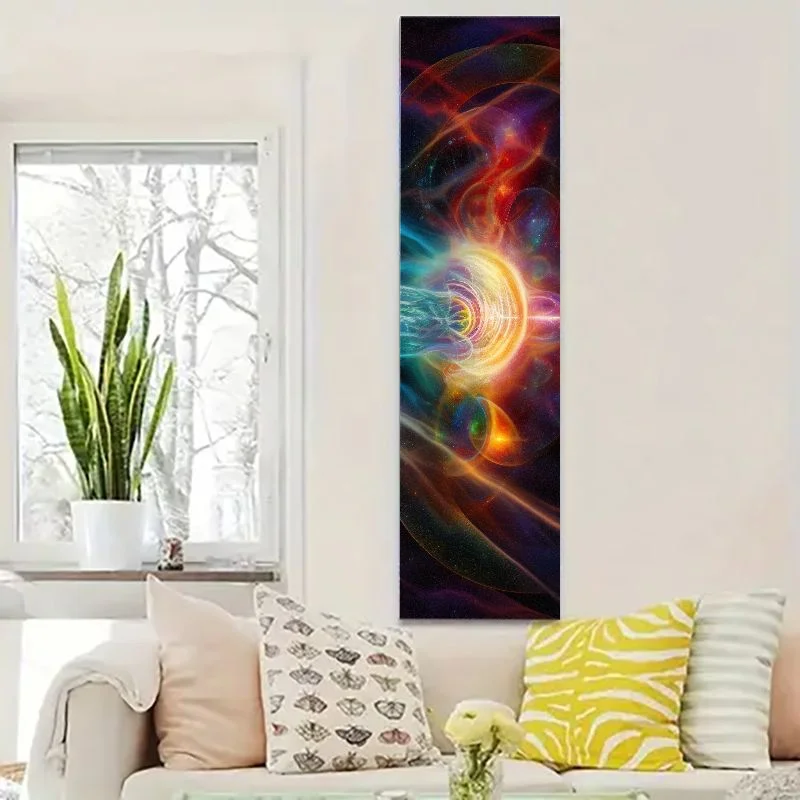 VIKAMA Aesthetic Flower Tapestry Rainbow Bloom Mosaic Art Yoga Studio Wall Hanging