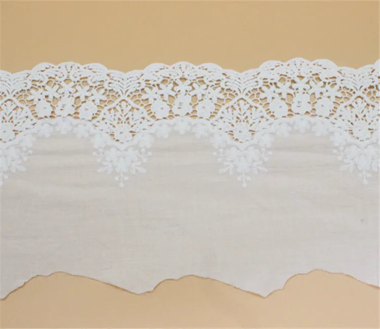 3yards/lot Width 20cm White100% Cotton Embroidered Lace Fabrics, Women\'s Clothing Diy Lace Trim, RS1797