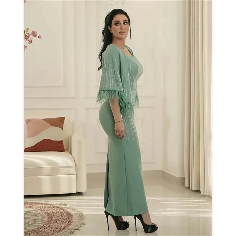 Customized Exquisite Mother Of Bride Dresses Ankle-Length Satin Beaded Evening Prom Formal Party  Mother Of Groom Gowns Dress