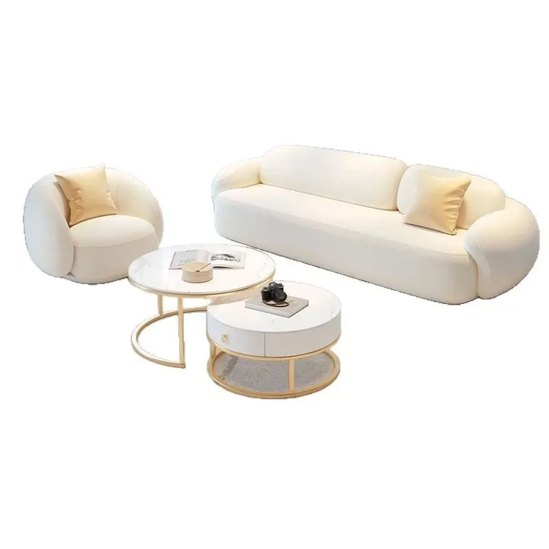 

Modern sofa living room beauty salon sofa Internet celebrity Italian light luxury cat skin scratching small apartment store
