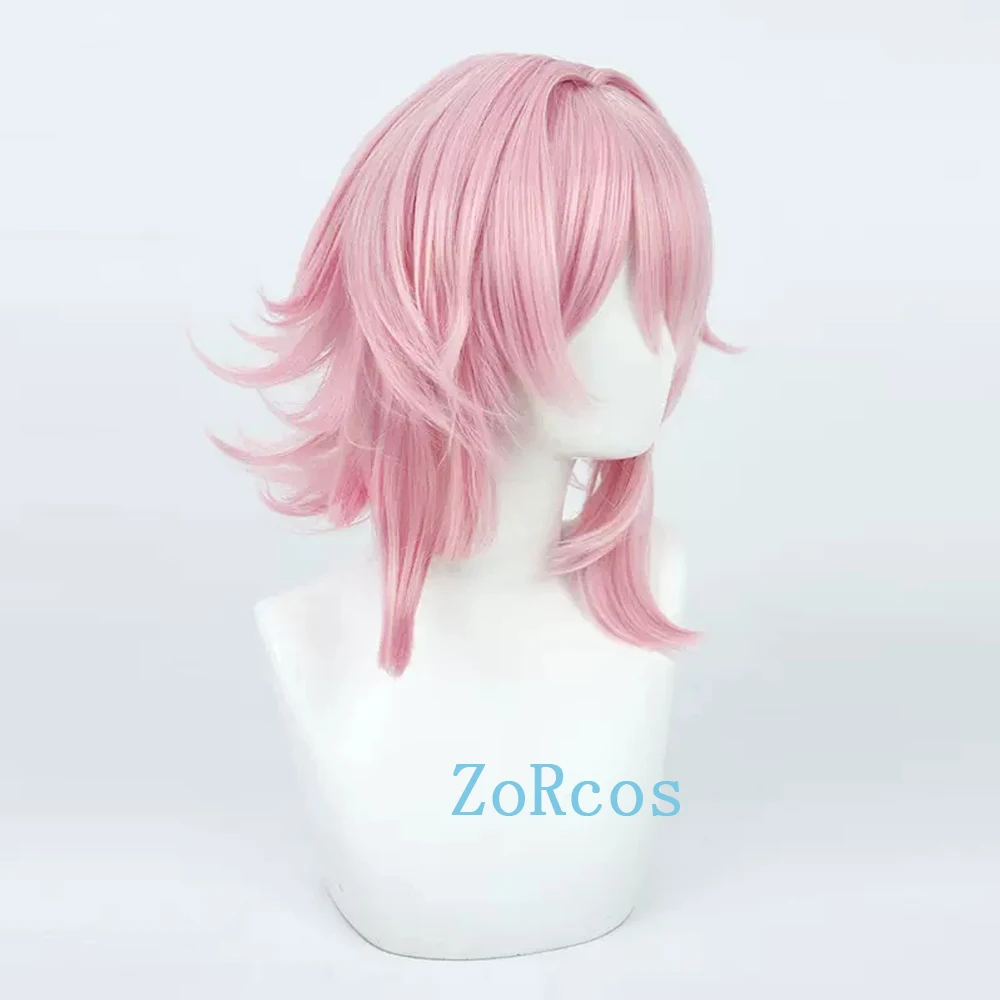 7 marzo parrucca Cosplay gioco Honkai: Star Rail 7 marzo capelli corti rosa resistenti al calore parrucca Cosplay di Halloween donna con cappuccio parrucca