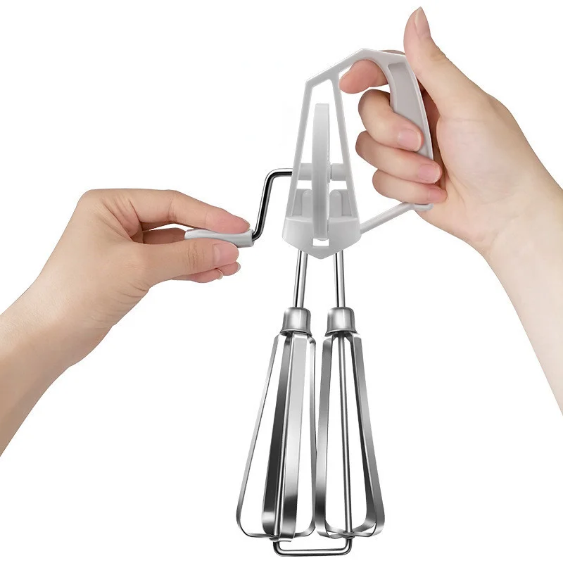 Stainless Steel Rotary Hand Whip Whisk Mixer Egg Beater Dual Purpose Plastic Mixer Kitchen Cooking Tool whisk  egg mold  baking