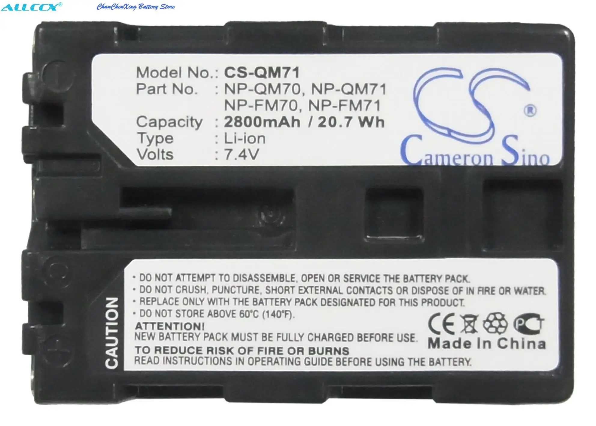 Cameron Sino 2800mAh/3200mAh Battery NP-FM70, NP-FM71,NP-QM70,QM71 for Sony CCD-TRV108,TRV118,TRV128,TRV138,TRV308,TRV318,TRV328