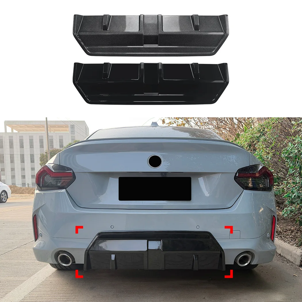 

For BMW 2 Series Coupe G42 M Sport 2022+ MP Splitters Rear Bumper Diffuser Lip Carbon Fiber Look Boot Spoiler Plate
