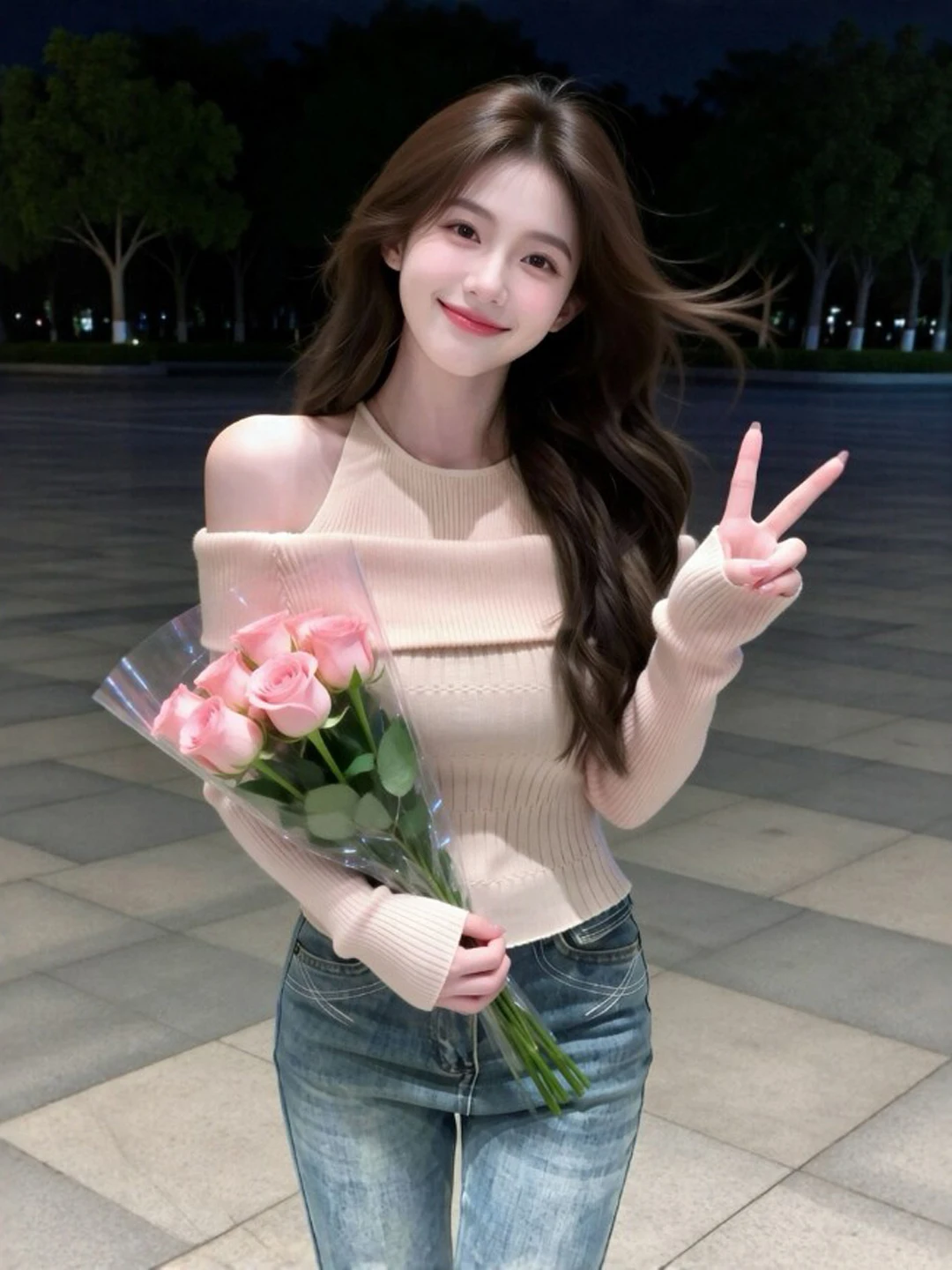 

Ele Knitted Sweater One-oulder Slim Fit Soft Sle Spring New Trend Top Women's Faion Comfortable Long Sve Warmth