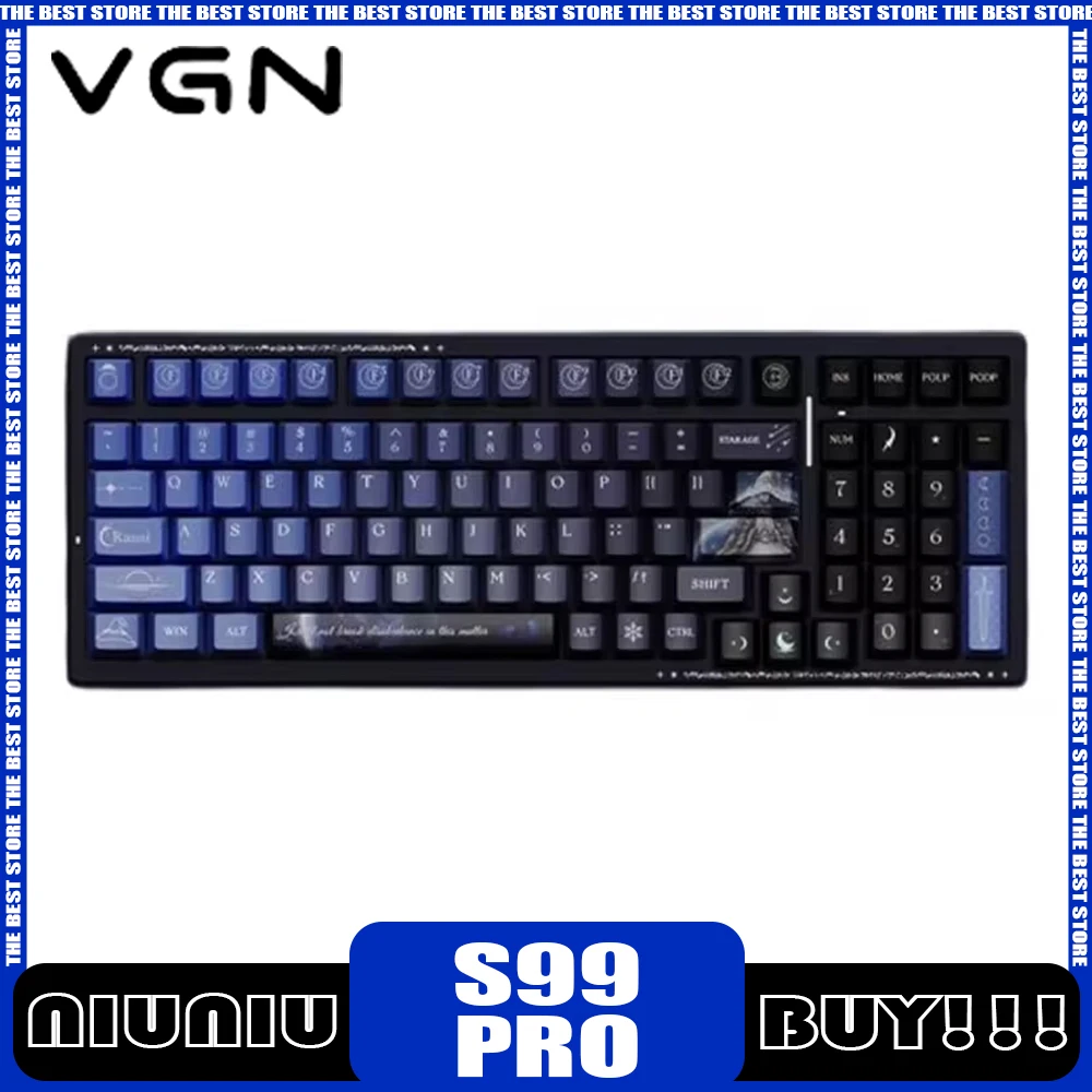

Механическая клавиатура Vgn S99pro, клавиатура из алюминиевого сплава S99 Pro с тремя режимами, умная скоростная Беспроводная игровая клавиатура для ПК с низкой задержкой