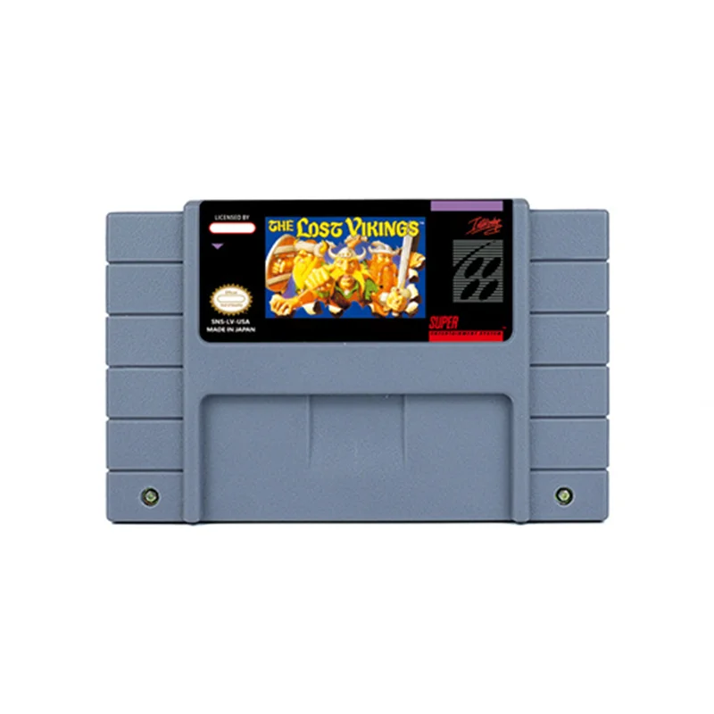 الفايكنج المفقود 1 2 لعبة الحركة ل SNES 16 بت ريترو عربة الأطفال هدية