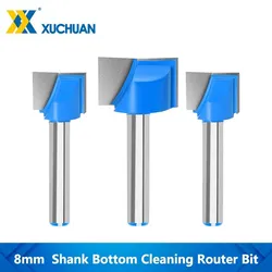 1Pc 8Mm Schacht 18/20/22/25/30/32Mm Bottom Cleaning Router bit Carbide Cnc Frees Hout Frees T Slot Router Bit