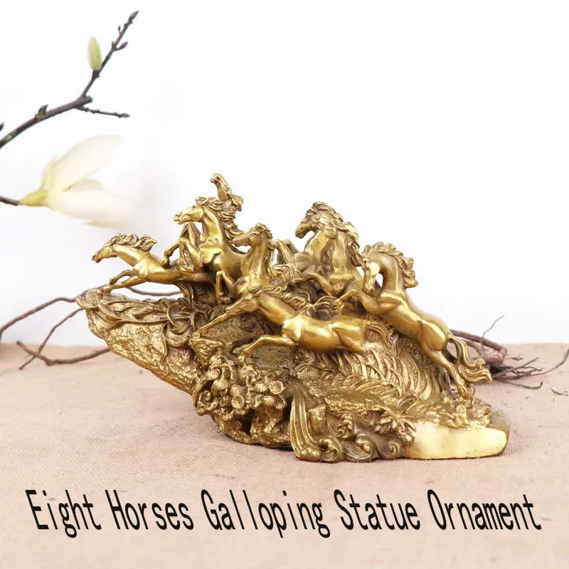 30CM Large - Top Cool Art Collection - Home Office Desktop Room Decoration -8 Horses Art Crafts Bronze Sculpture Decoration