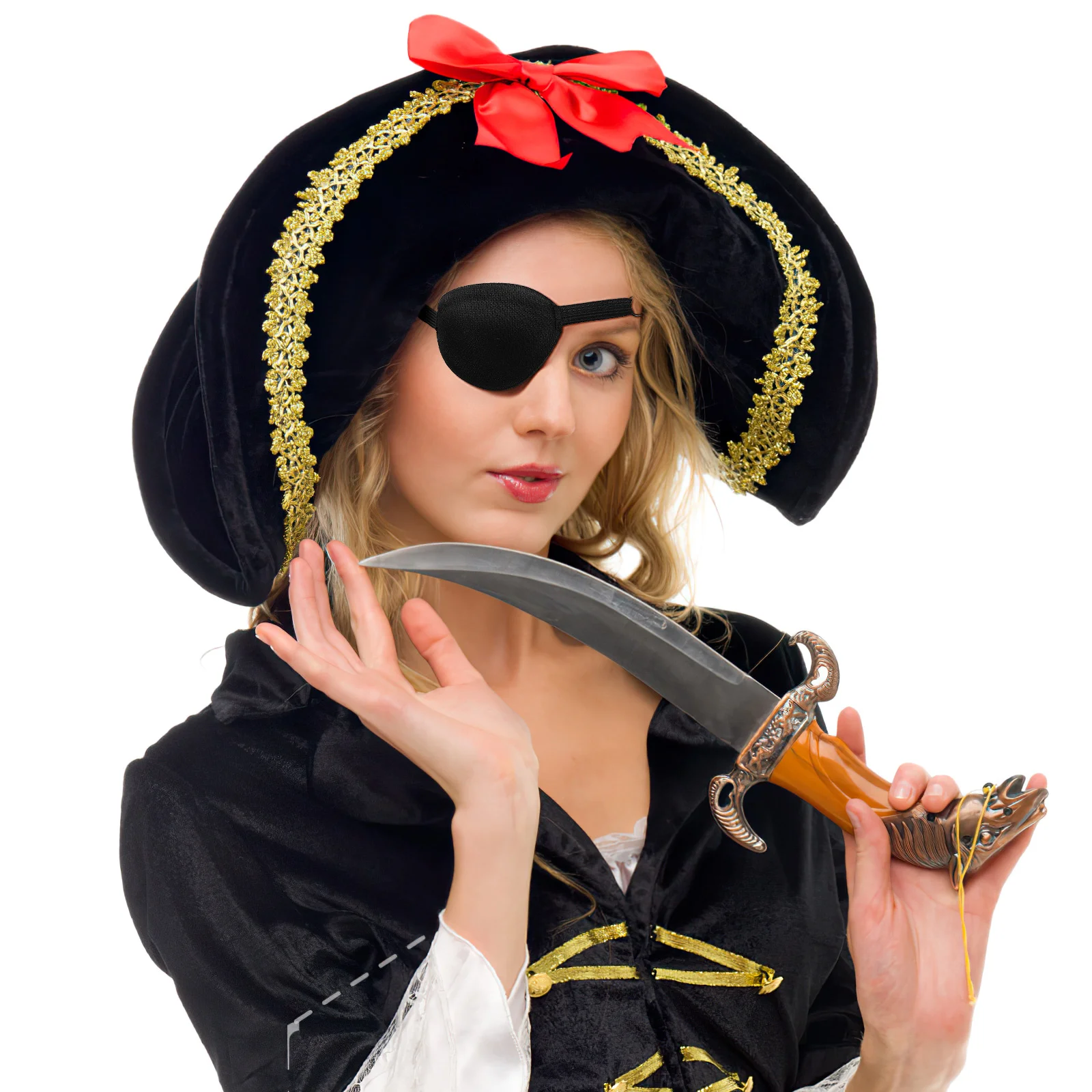 Benda per bambini Costume da pirata Benda per occhi regolabile Toppe per occhi pigri Maschera per ossa incrociate