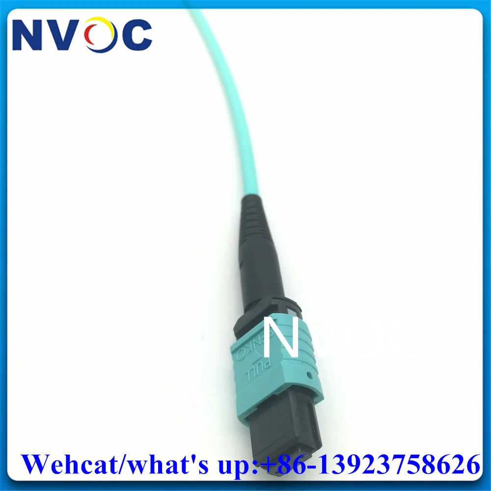 8C MPO/UPC Female-4*Duplex LC/UPC MM OM3-150,8F Mini Round 3.0mm Fan-out LSZH Aqua Fiber Optic Patch Cord Cable for 40G-Q-SR4E