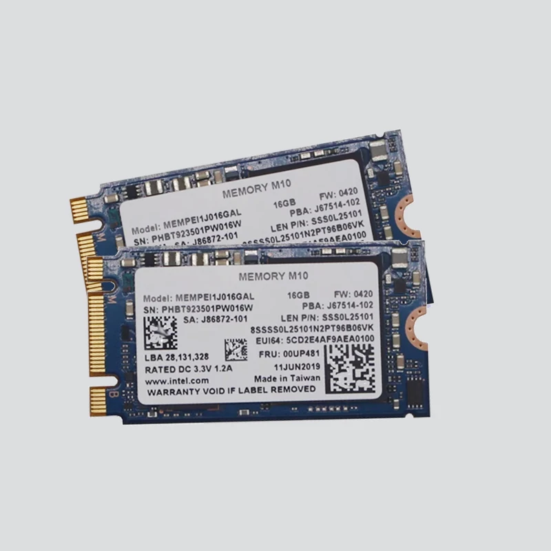 인텔 메모리 내장 솔리드 스테이트 드라이브 Aoteng M10 2242 16G PCIE NVME 3.0X2 M.2 SSD 메모리 가속 캐시