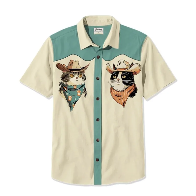 Men's Short Sleeved Hawaiian Shirt Casual Clothing Breathable 3D Printed Retro Skull Street Fashion Summer Camisas De Hombre