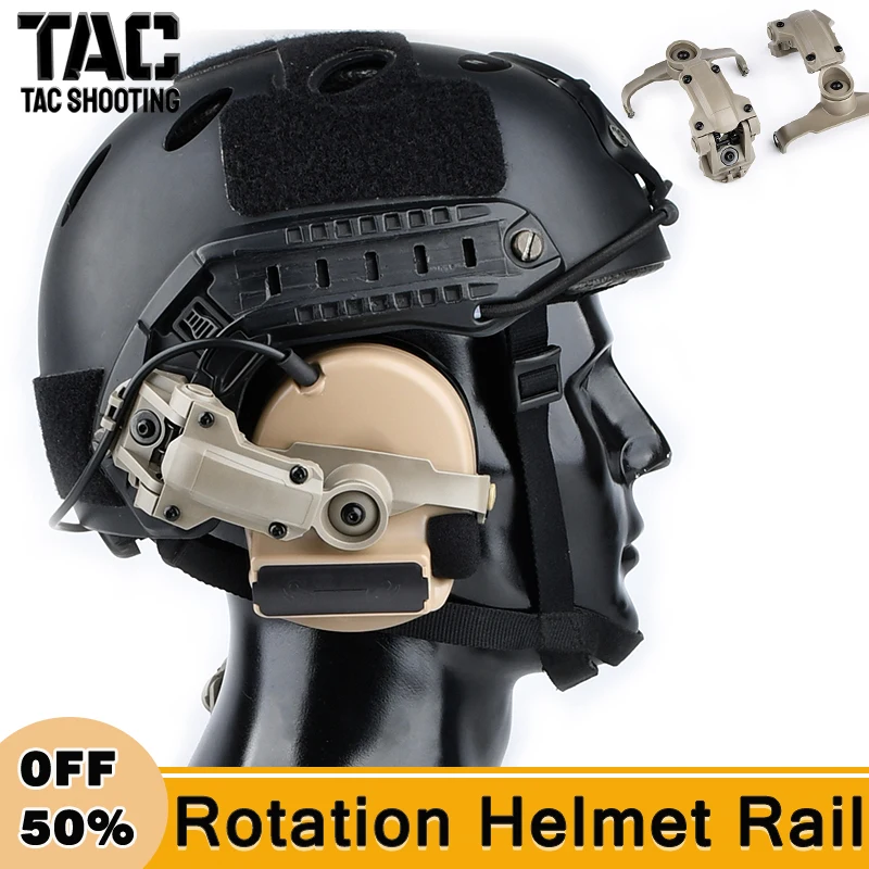 Nylon Plastic Tactical Rotation Helmet Rail Mount Adapter Headset Bracket For Comtact Sordin Headphone Fit Wendy ARC Rail Base