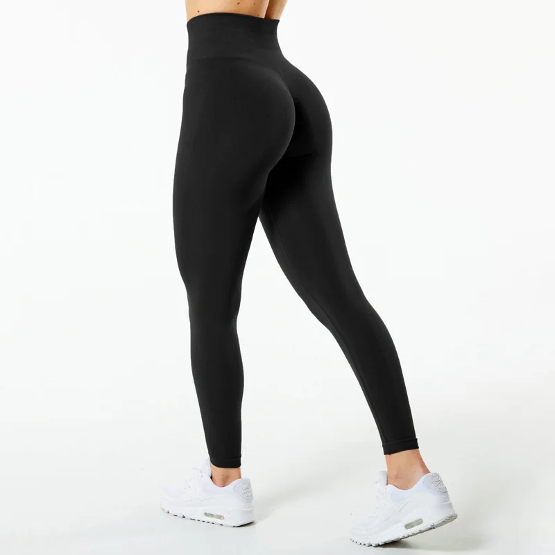 2024 Seamless Fitness GYM Pants Women's High Waist and Hips Tight Peach Buttocks High Waist Nude Brown Yoga Compression Pants